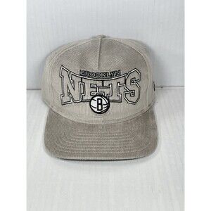 New Era Brooklyn Nets Corduroy The Golfer Snapback Hat Cap Adjustable Gray NWT
